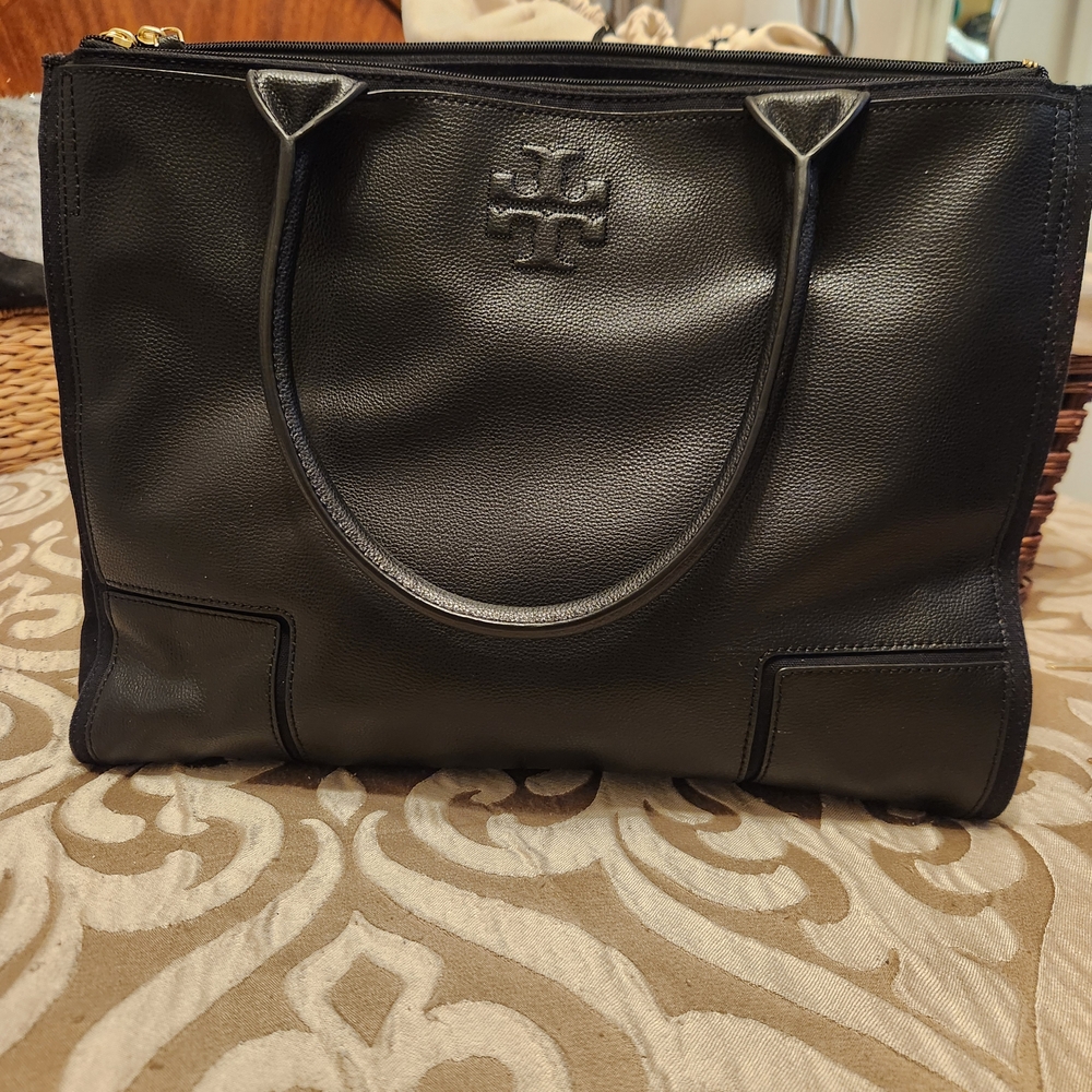 Tory Burch Black Tote with Embossed Logo